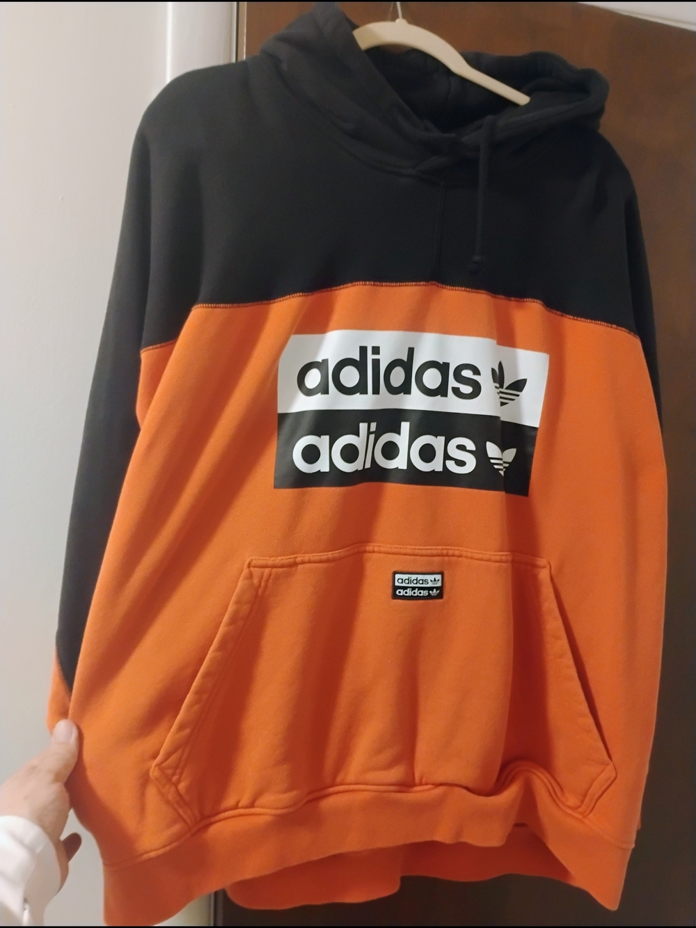 Adidas Originals Orange And Black Hoodie Size 2XL
